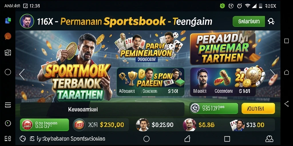 Screenshot utama 116X menampilkan gameplay taruhan olahraga yang dinamis.