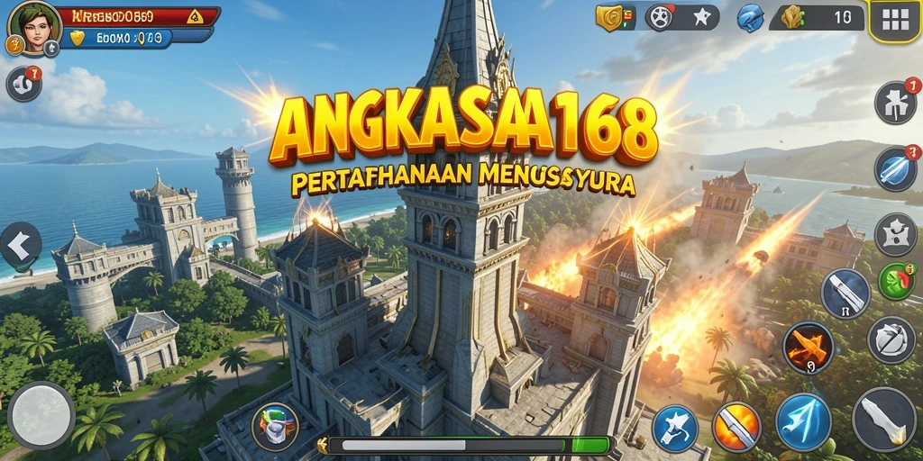 Tampilan gameplay <strong>ANGKASA168</strong> yang menarik di dalam Tower Defense.