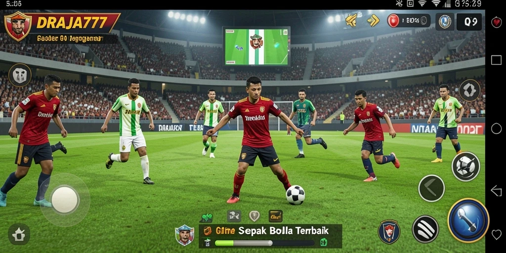 Tampilan gameplay menarik dari DRAJA777 dengan strategi sepak bola.