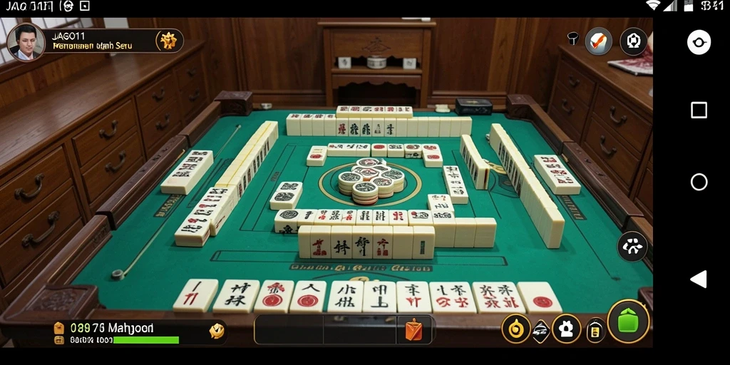 Screenshot gameplay JAGO11 menampilkan keseruan permainan Mahjong yang mengasah kemampuan.
