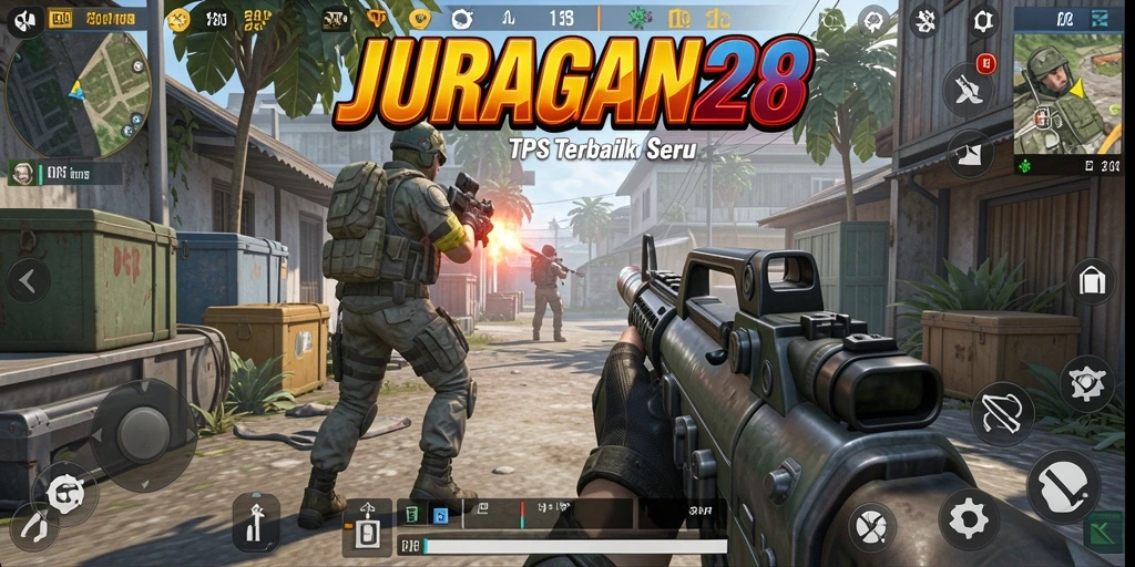 Screenshot menunjukkan aksi seru dalam gameplay TPS JURAGAN28.