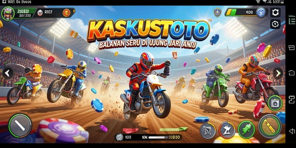 Tangkapan layar KASKUSTOTO menampilkan aksi balapan seru yang mendebarkan.
