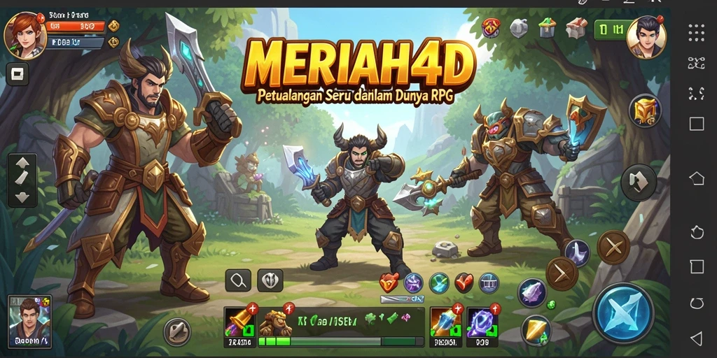 Tangkapan layar gameplay MERIAH4D dengan petualangan RPG yang seru.
