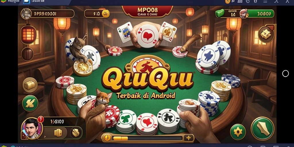 Screenshot MPO08 menampilkan aksi seru permainan QiuQiu.