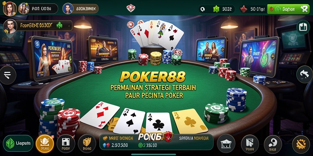 Tampilan gameplay POKER88 yang menegangkan dan penuh strategi.